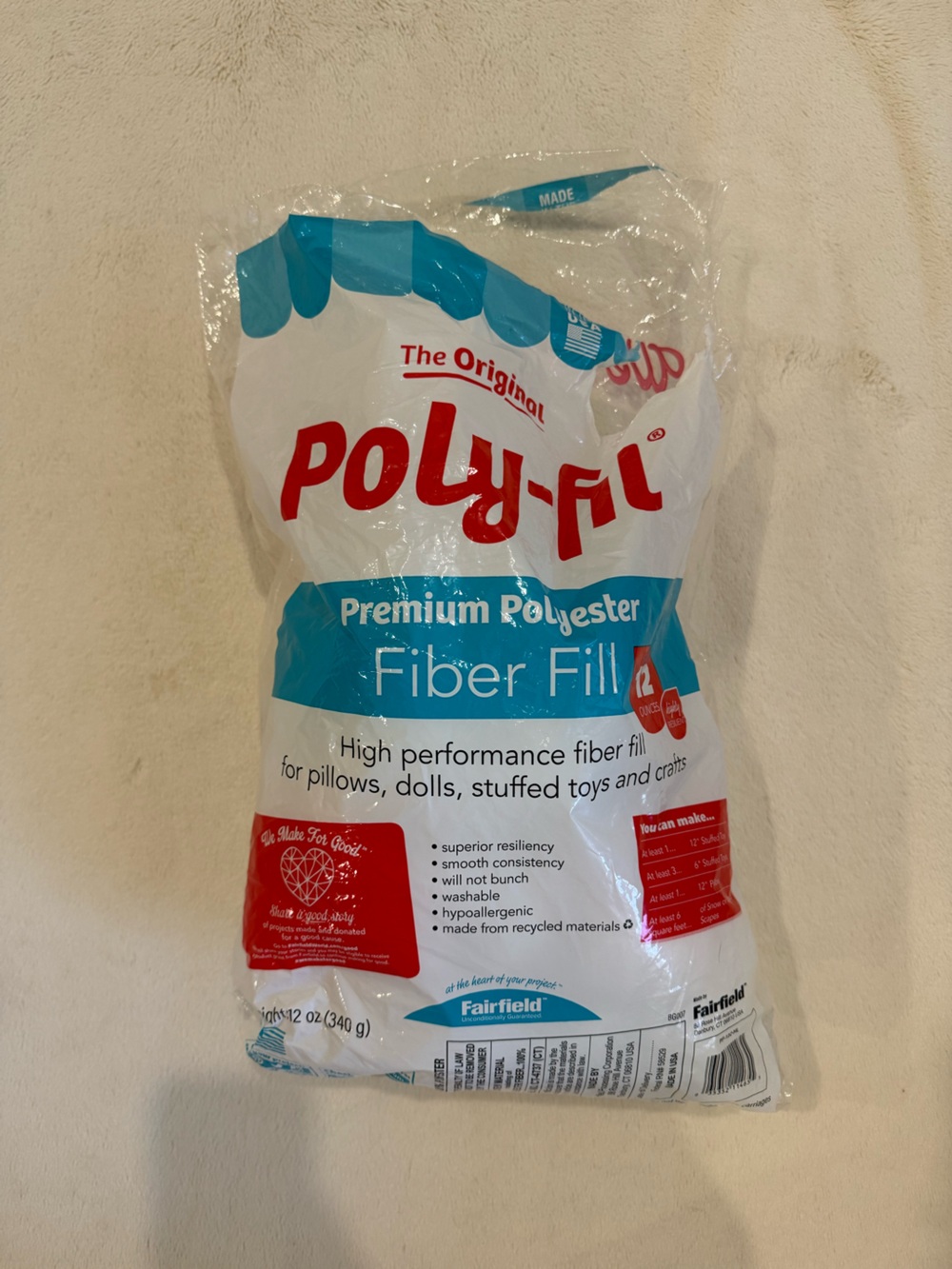 Premium Polyester Fiber Fill - White